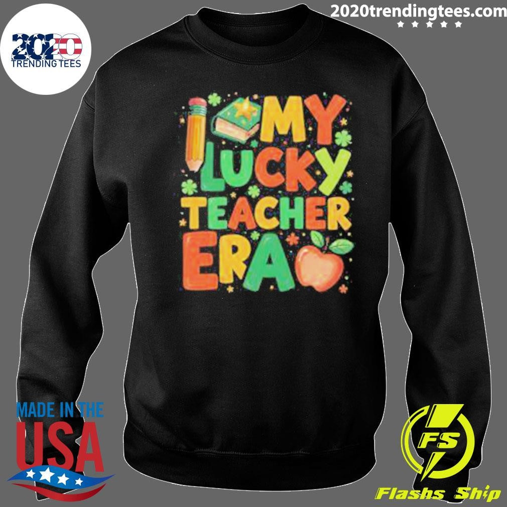 Pretty In My Lucky Teacher Era Retro St Patrick’s Day Shirt