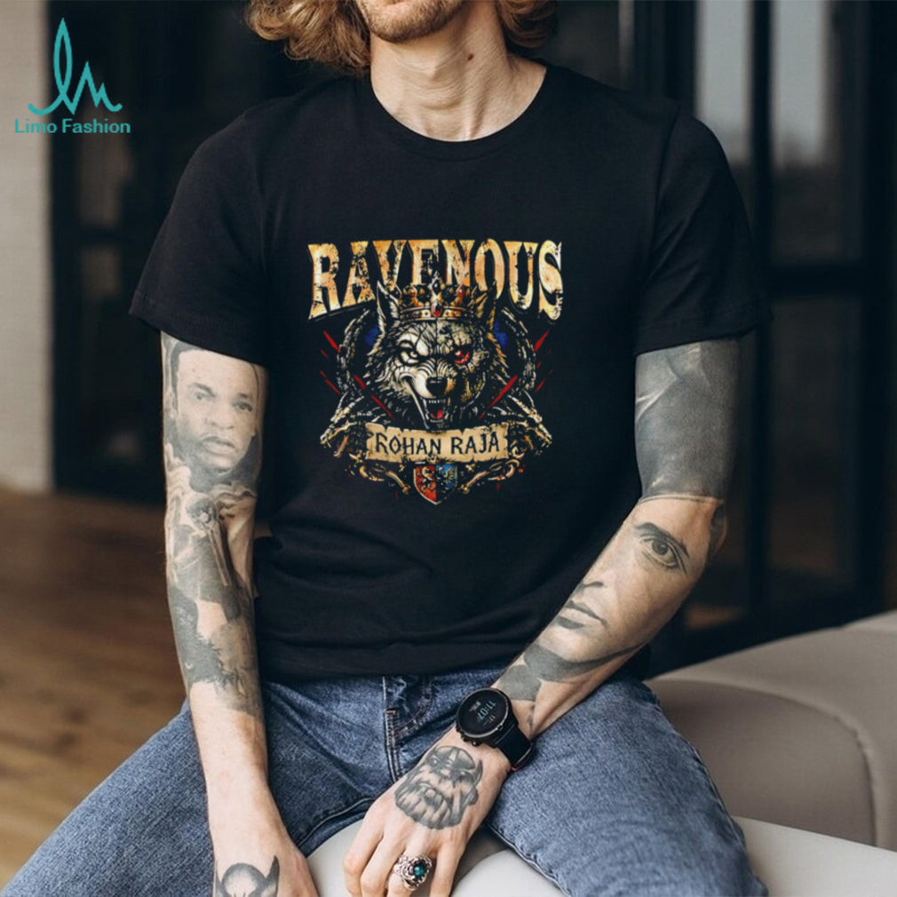 Ravenous Rohan Raja wolf wearing crown illustration shirt