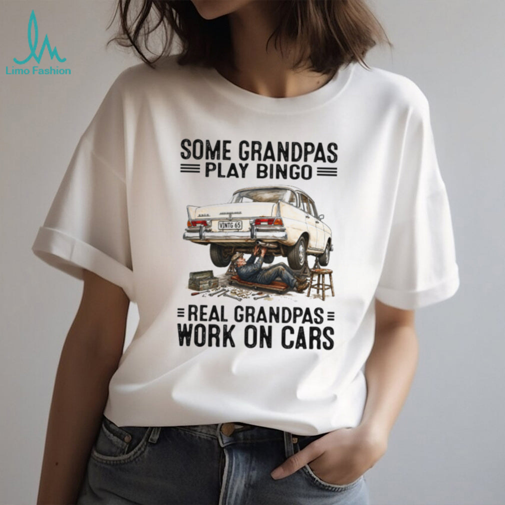 Real Grandpas Work On Cars Vintage Mercedes Benz Mechanic Retro Hobby Men Gift T Shirt