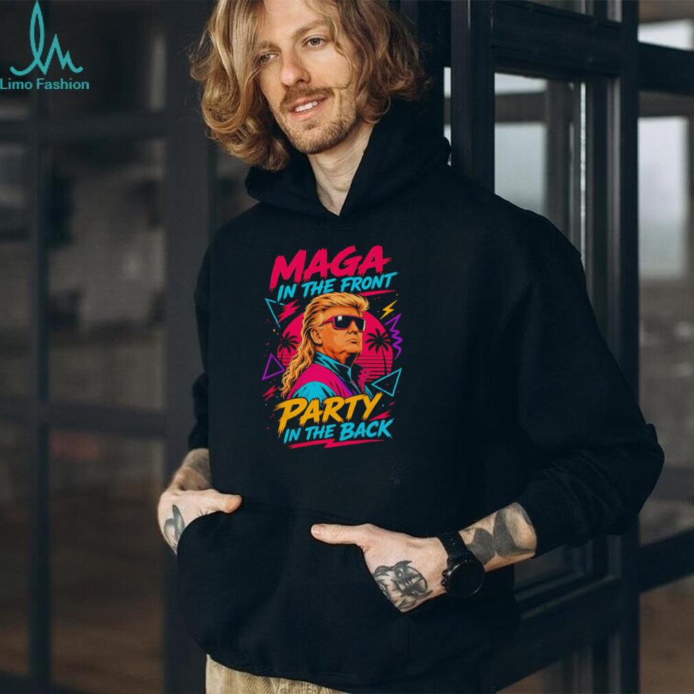 Retro 80s MAGA In The Front Party In The Back Mullet T Shirt