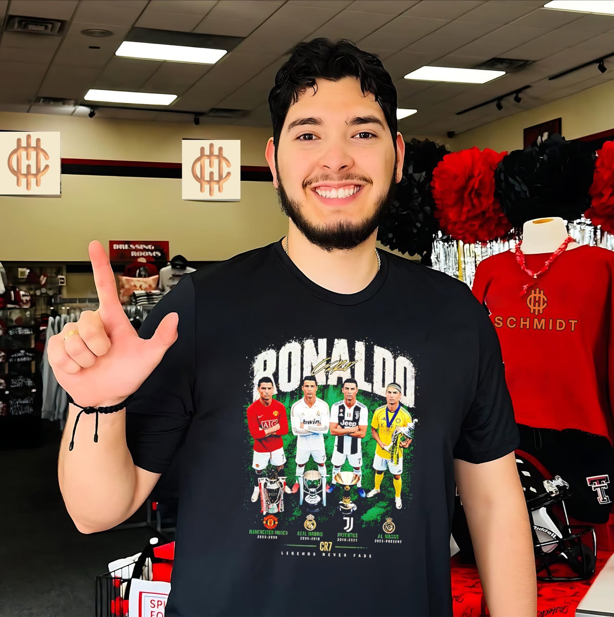 Ronaldo legends never fade graphic shirt