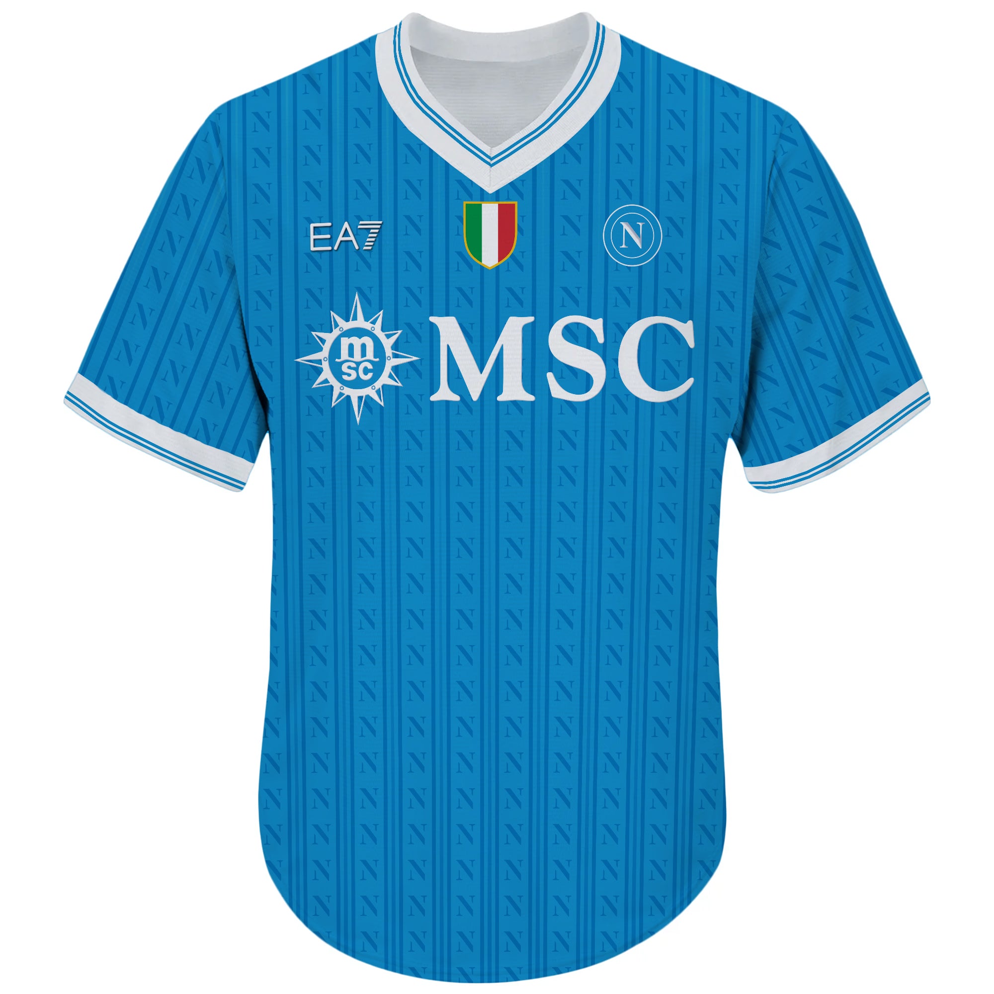 SSC Napoli Home Match 2025-2026 V-neck Jersey
