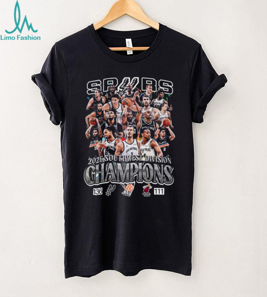 San Antonio Spurs 2026 Southwest Division Champions NBA Team Roster T Shirt
