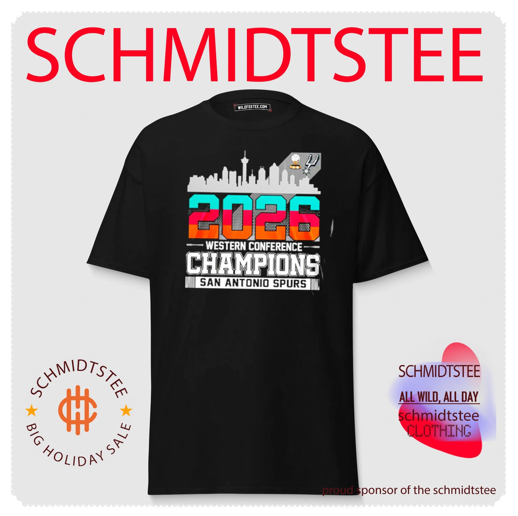 San Antonio Spurs Basketball Western Conference Champions 2026 skyline shirt