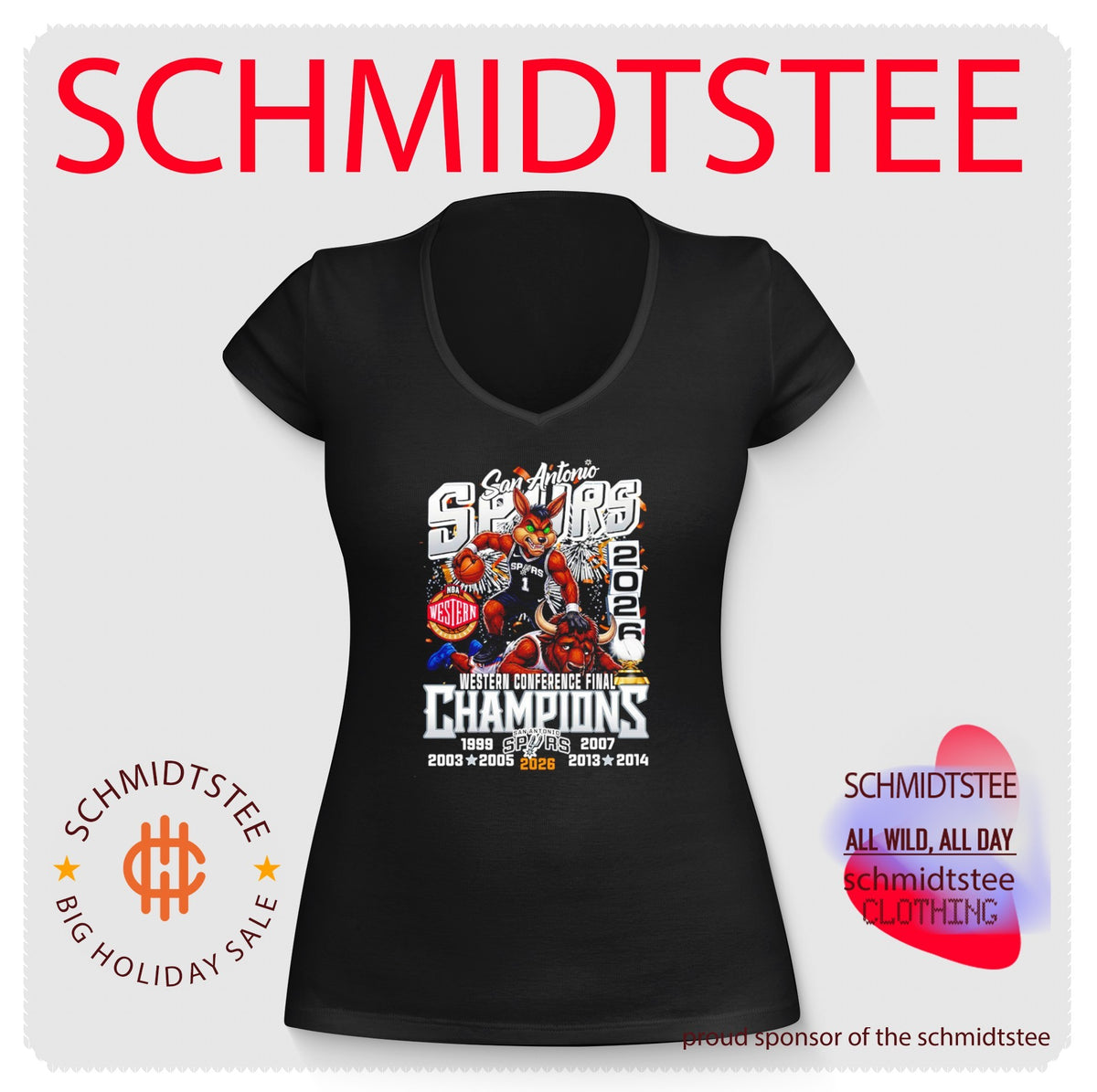 San Antonio Spurs Basketball Western Conference Finals Champions 2026 mascot shirt
