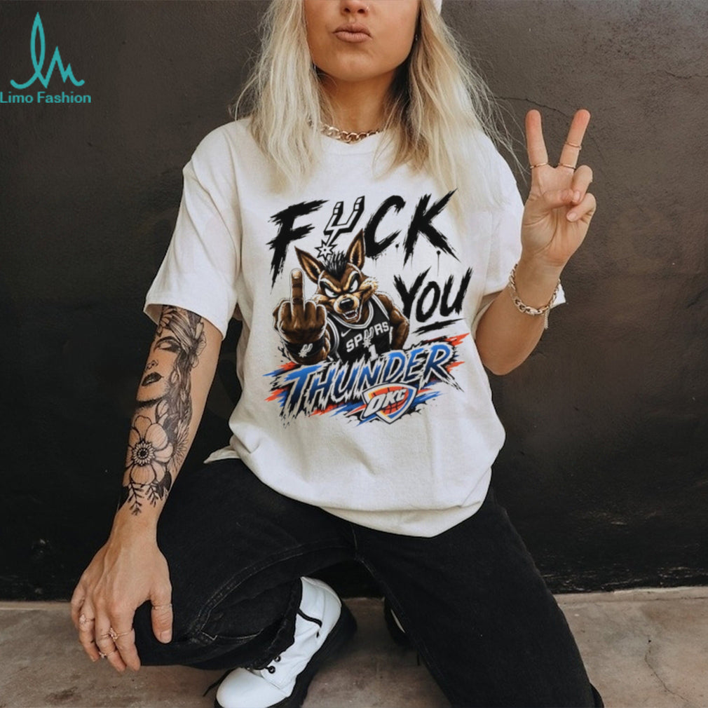 San Antonio Spurs Coyote Mascot Middle Finger Basketball T Shirt