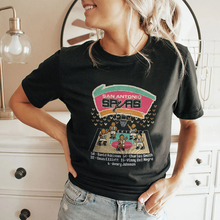 San Antonio Spurs David Robinson Charles Smith Sean Elliott Vinny Del Negro Avery Johnson Shirt