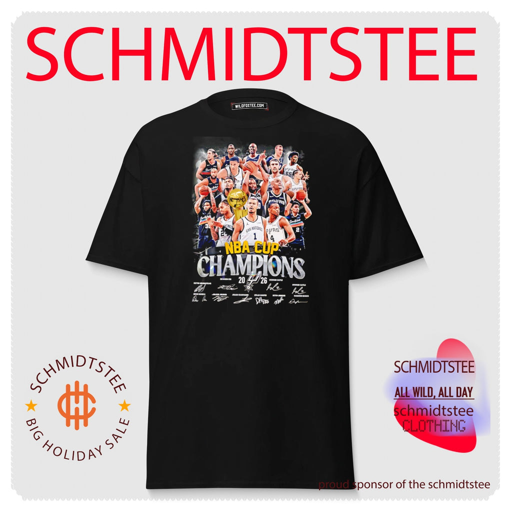 San Antonio Spurs NBA Cup Champions 2026 team collage shirt