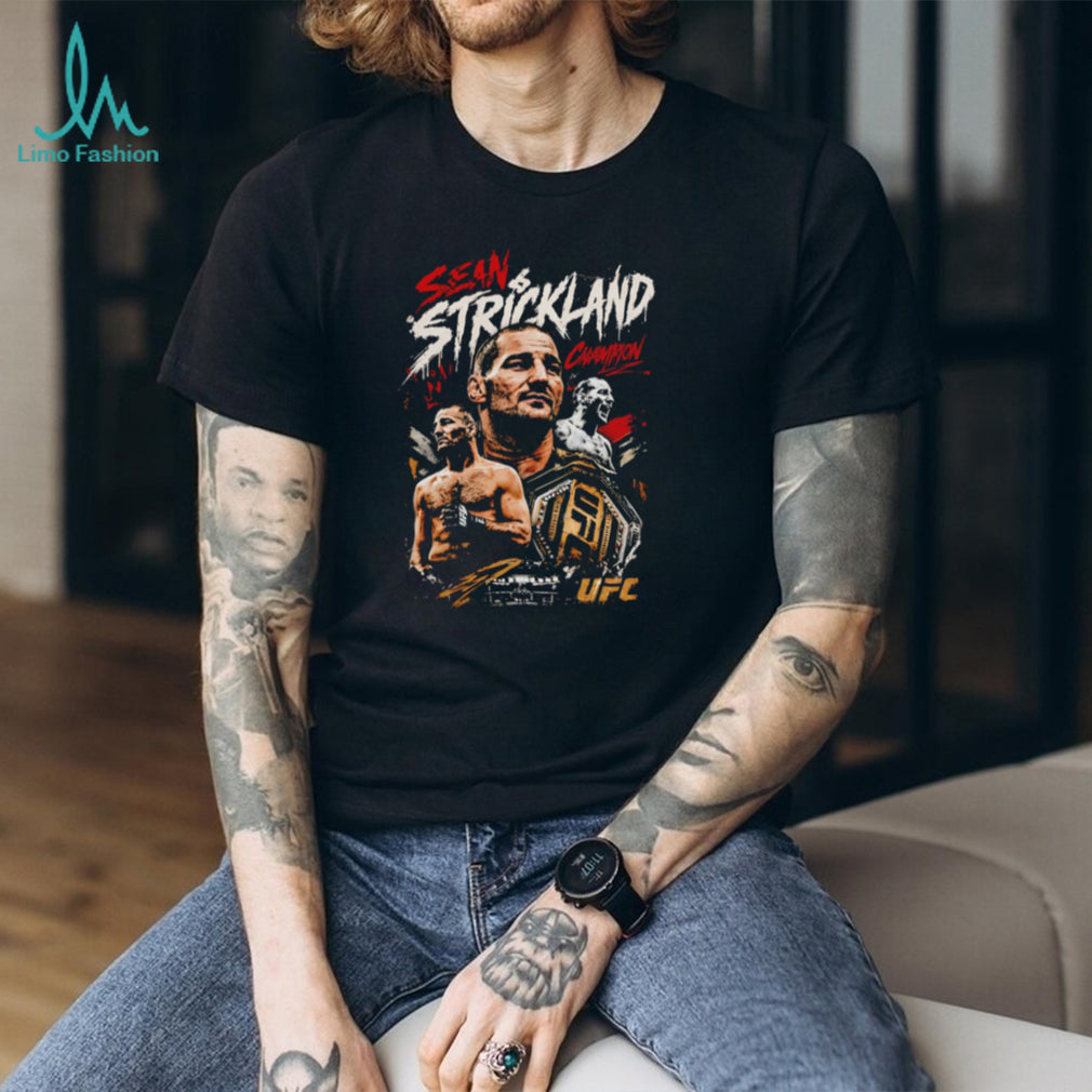 Sean Strickland UFC Middleweight Champion MMA Fighter Collage T Shirt