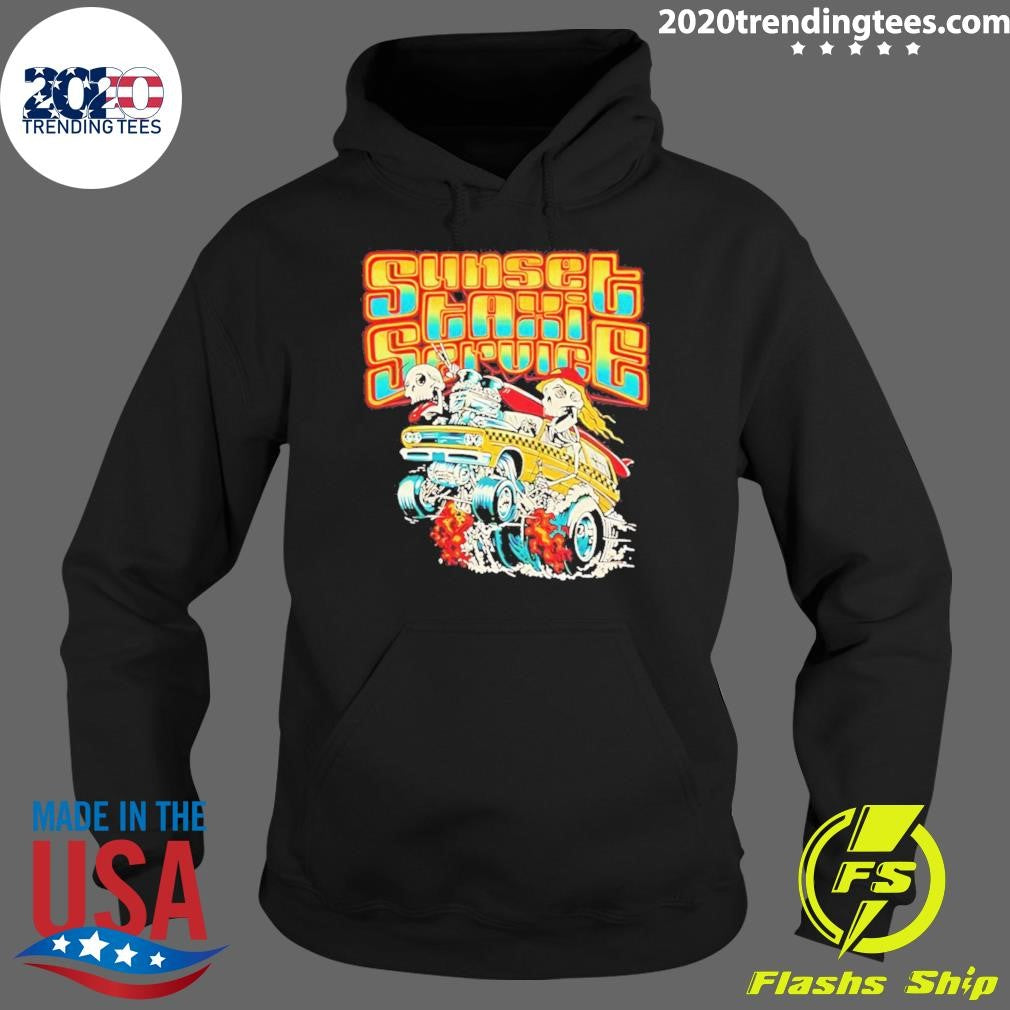 Skeleton Driving Car Sunset Taxi Service Shirt