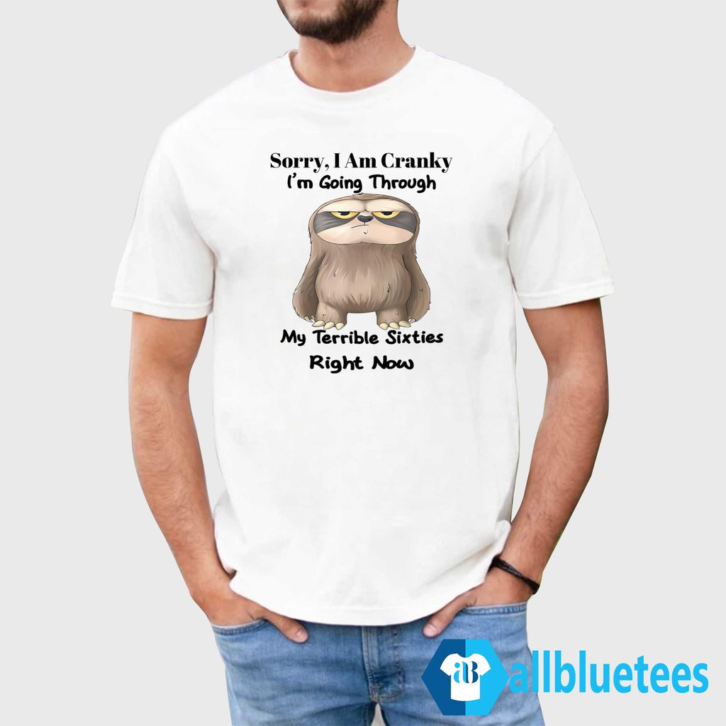Sloth Sorry I Am Cranky I’m Going Through My Terrible Sixties Right Now Shirt