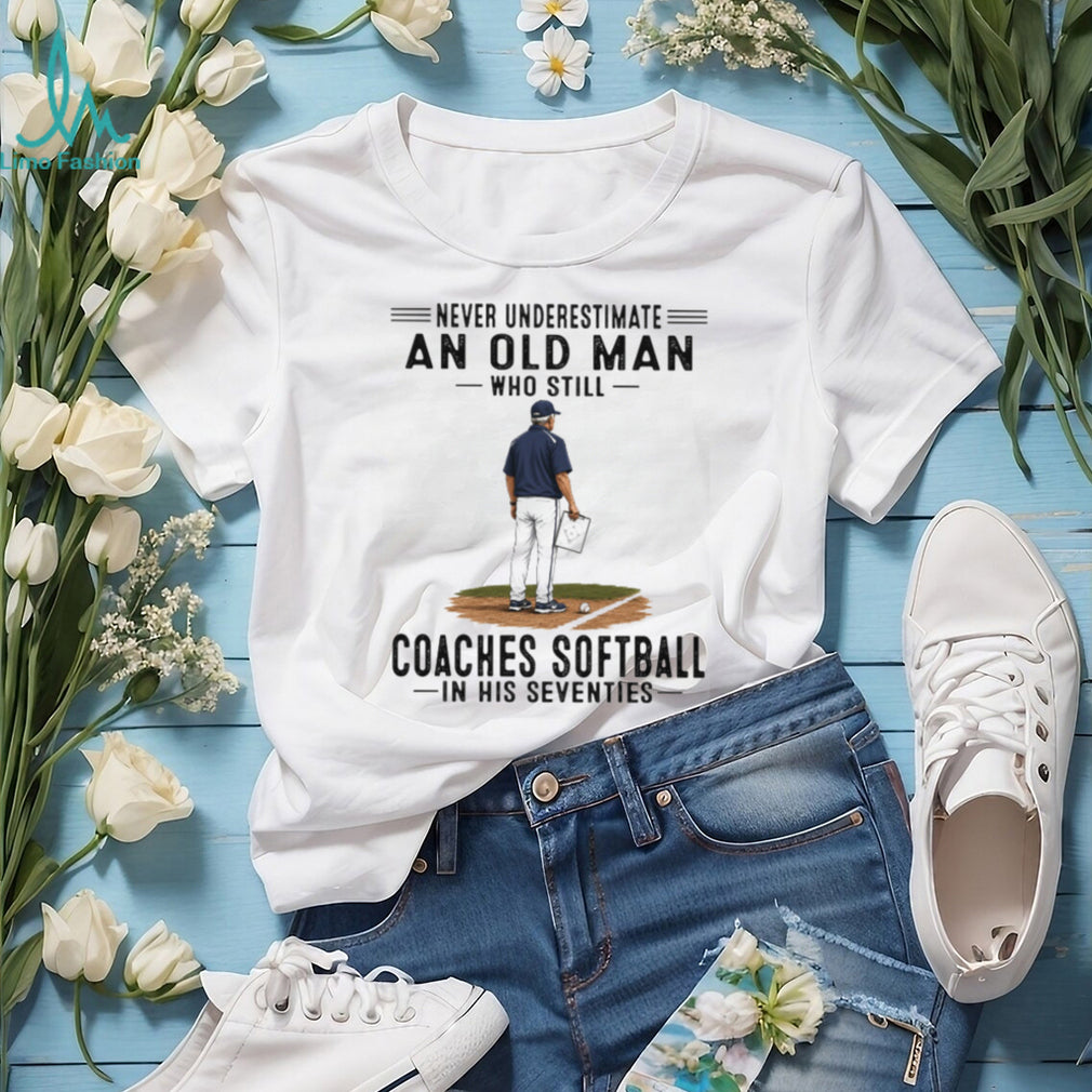 Softball Coach Old Man In His Seventies Vintage Sports Team Training Men Shirt