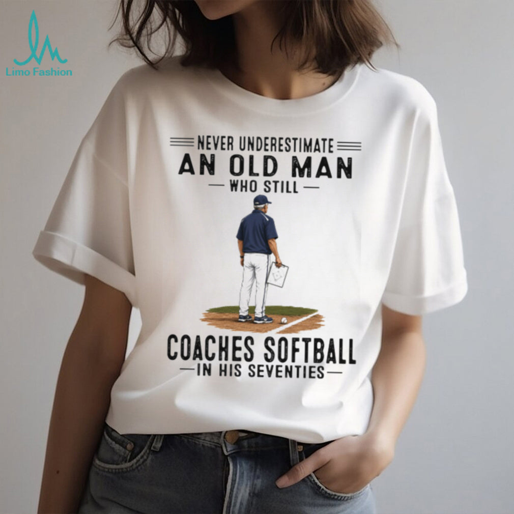 Softball Coach Old Man In His Seventies Vintage Sports Team Training Men Shirt