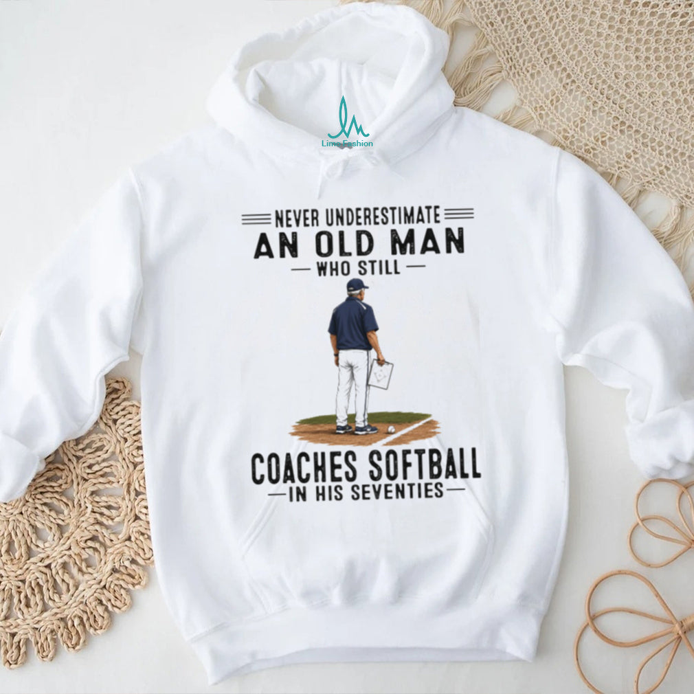 Softball Coach Old Man In His Seventies Vintage Sports Team Training Men Shirt