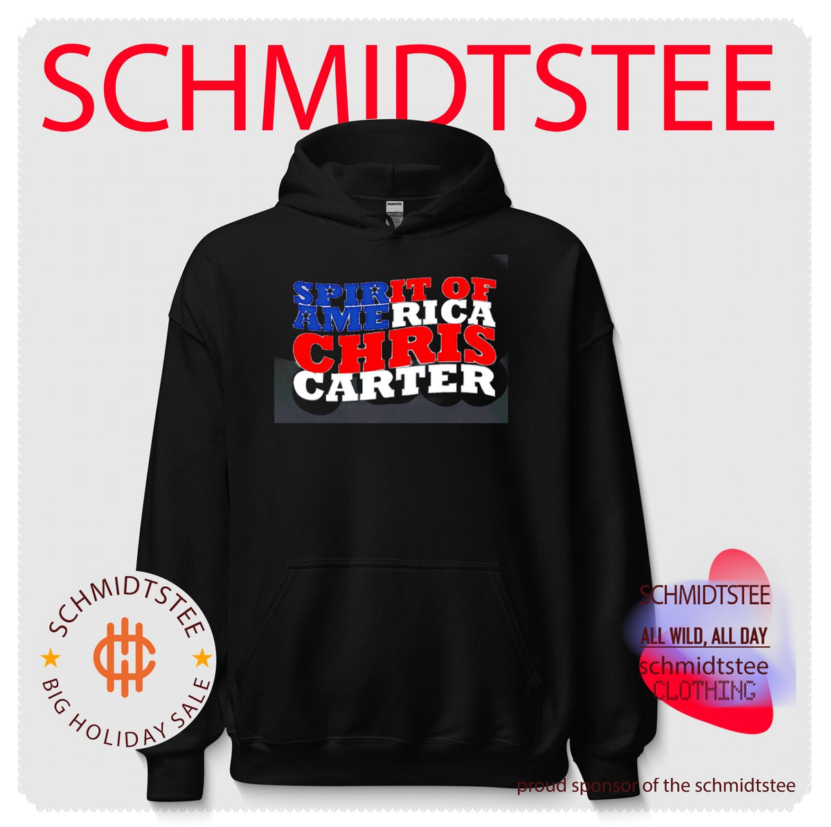 Spirt of America Chris Carter American flag shape shirt