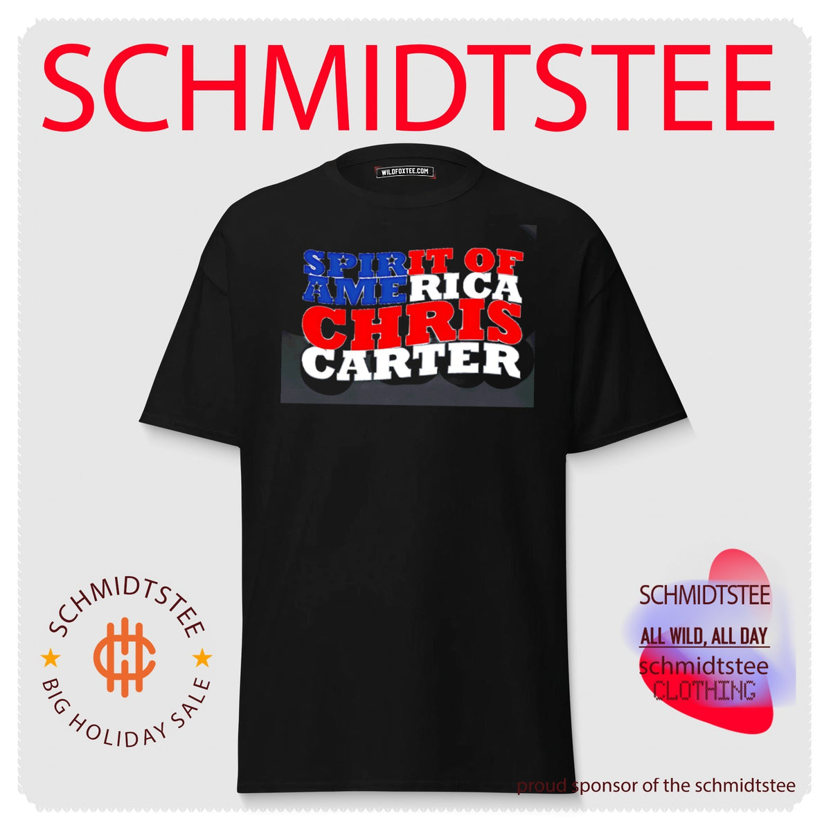 Spirt of America Chris Carter American flag shape shirt