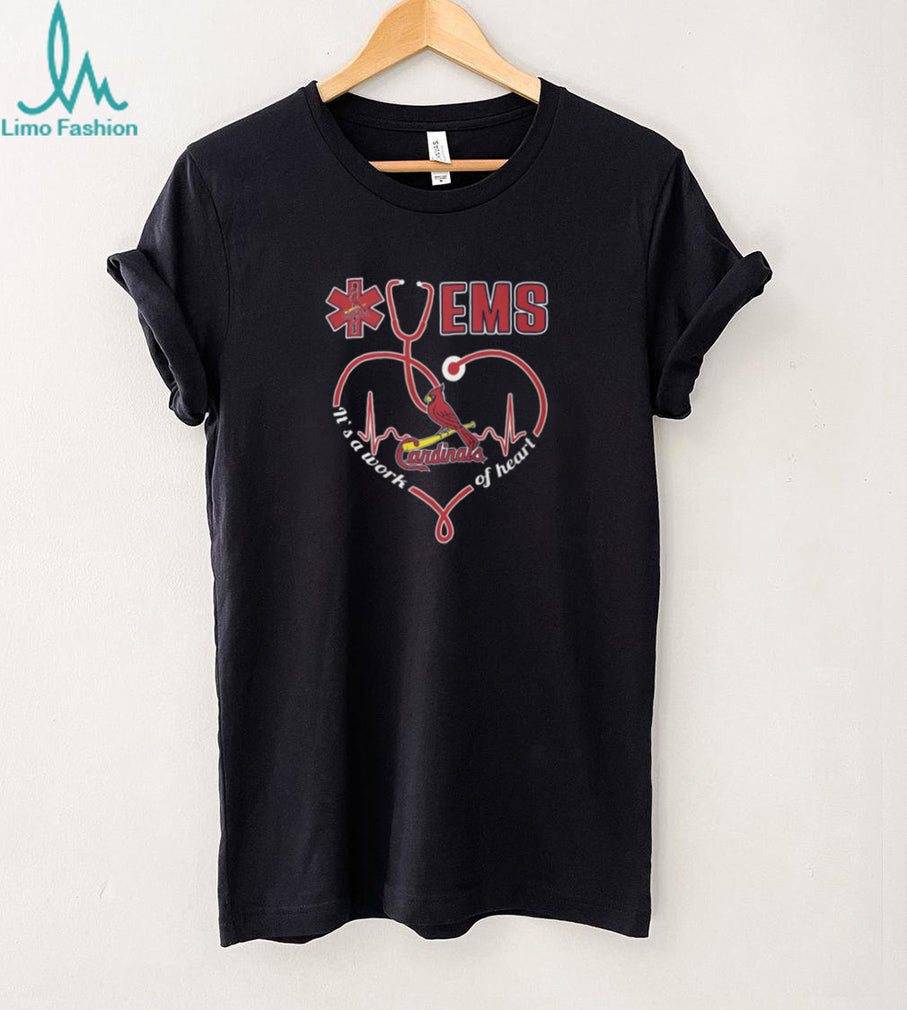 St Louis Cardinals Baseball EMS Emergency Medical Services Heart Stethoscope Paramedic T Shirt