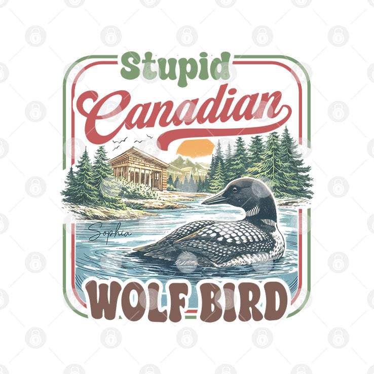 Stupid Canadian Wolf Bird Mug