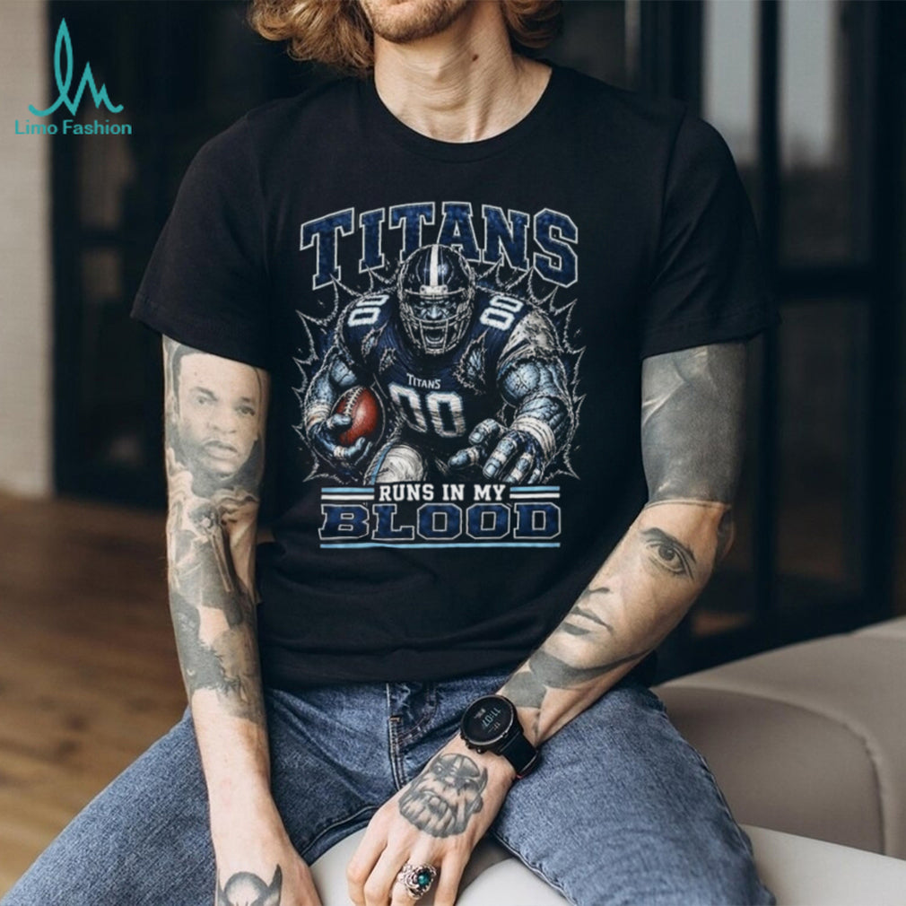 Tennessee Titans Football Team Runs In My Blood Fan Retro Men Women Shirt
