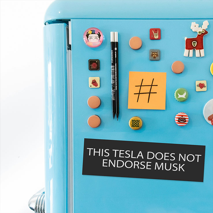 This Tesla Does Not Endorse Musk Car Magnet