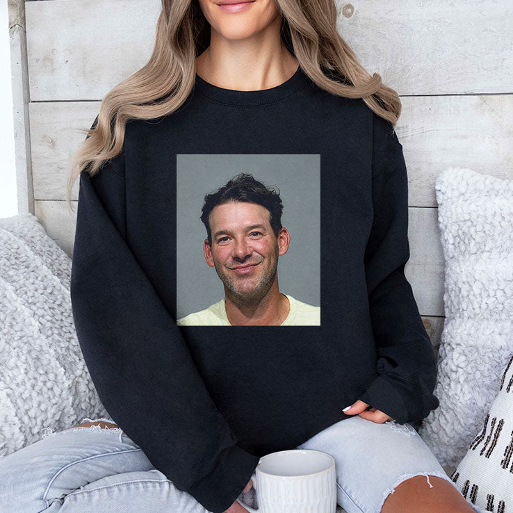 Tony Romo Mugshot Funny Smirking Football T Shirt