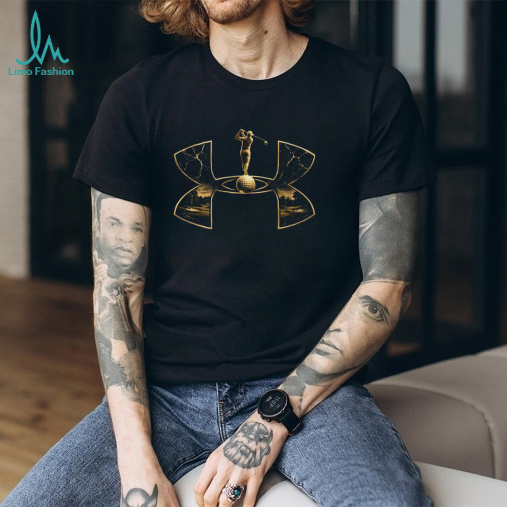 Under Armour Golf Silhouette T Shirt Golden Golf Ball and Course Graphic T shirt