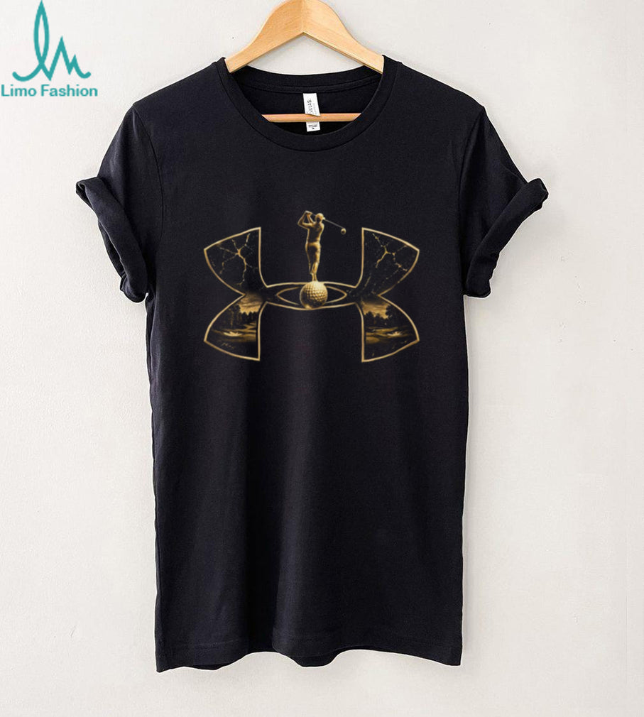 Under Armour Golf Silhouette T Shirt Golden Golf Ball and Course Graphic T shirt