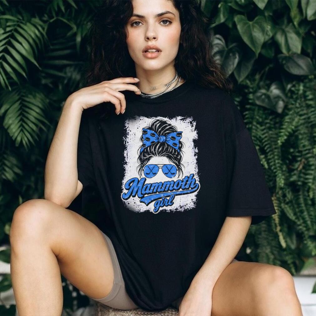 Utah Mammoth Hockey Club Mammoth Girl Blue Messy Bun Vintage Fan Women T Shirt