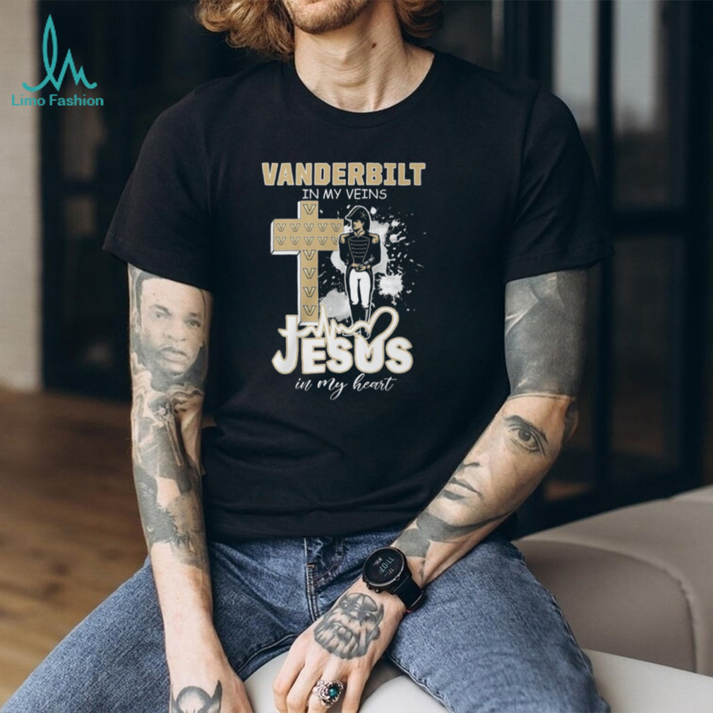 Vanderbilt Commodores Fan T Shirt Vanderbilt In My Veins Jesus In My Heart