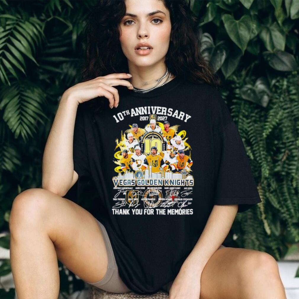 Vegas Golden Knights 10th Anniversary Team Signature Tribute T Shirt