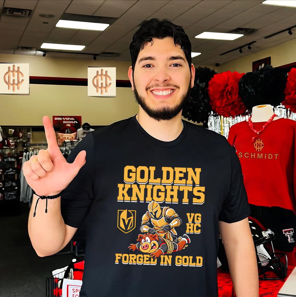 Vegas Golden Knights Forged In Gold Hockey mascot shirt