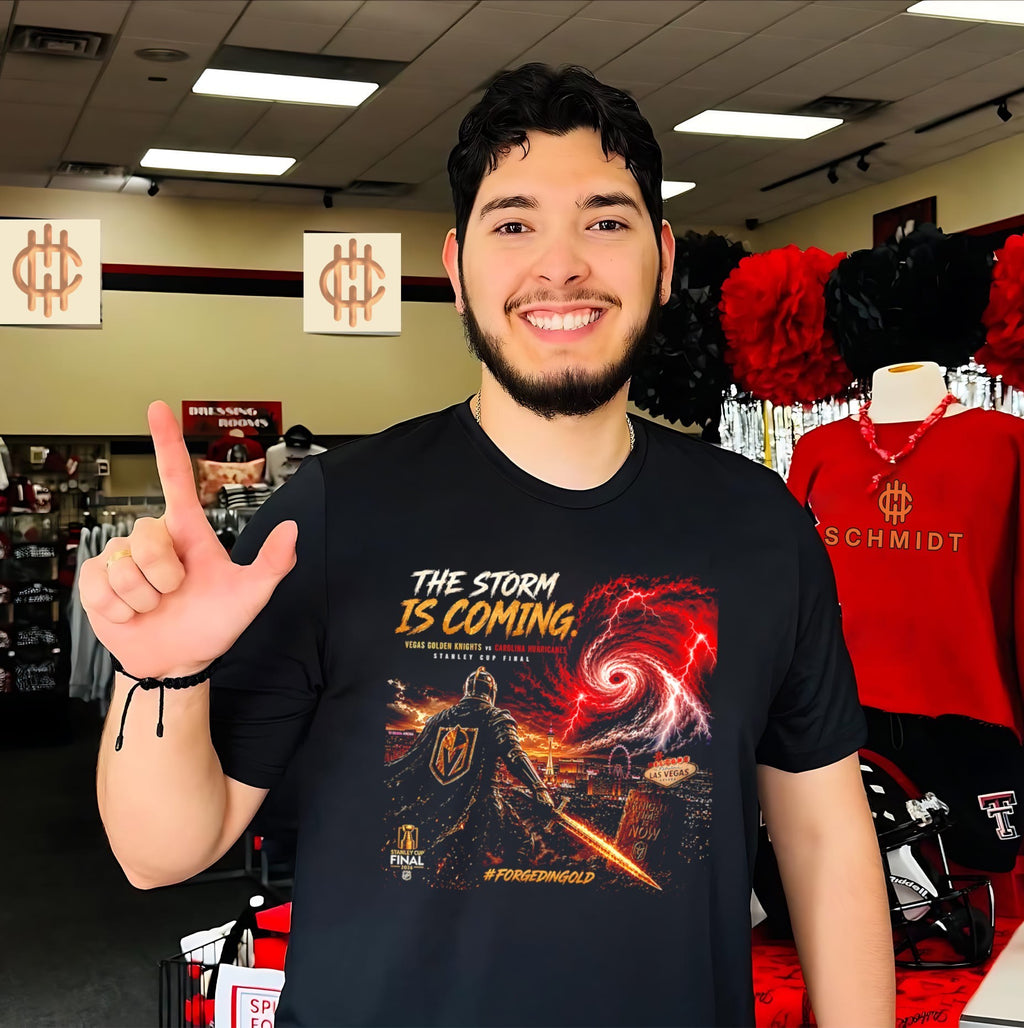 Vegas Golden Knights vs Carolina Hurricanes the storm is coming graphic shirt