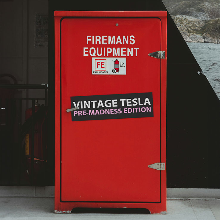 Vintage Tesla Pre-Madness Edition Anti Elon Musk Car Magnet