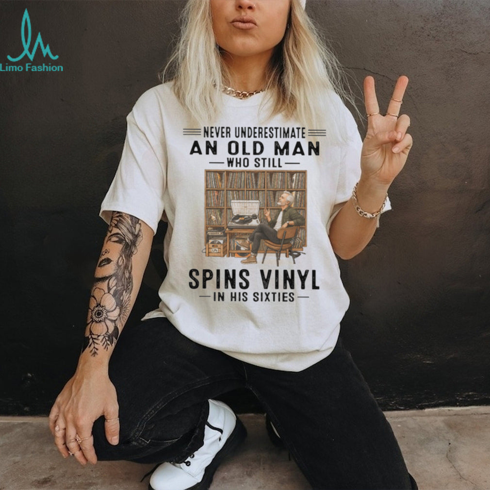 Vinyl Record Collector Audio Turntable Vintage Style Sixties Men Music Shirt