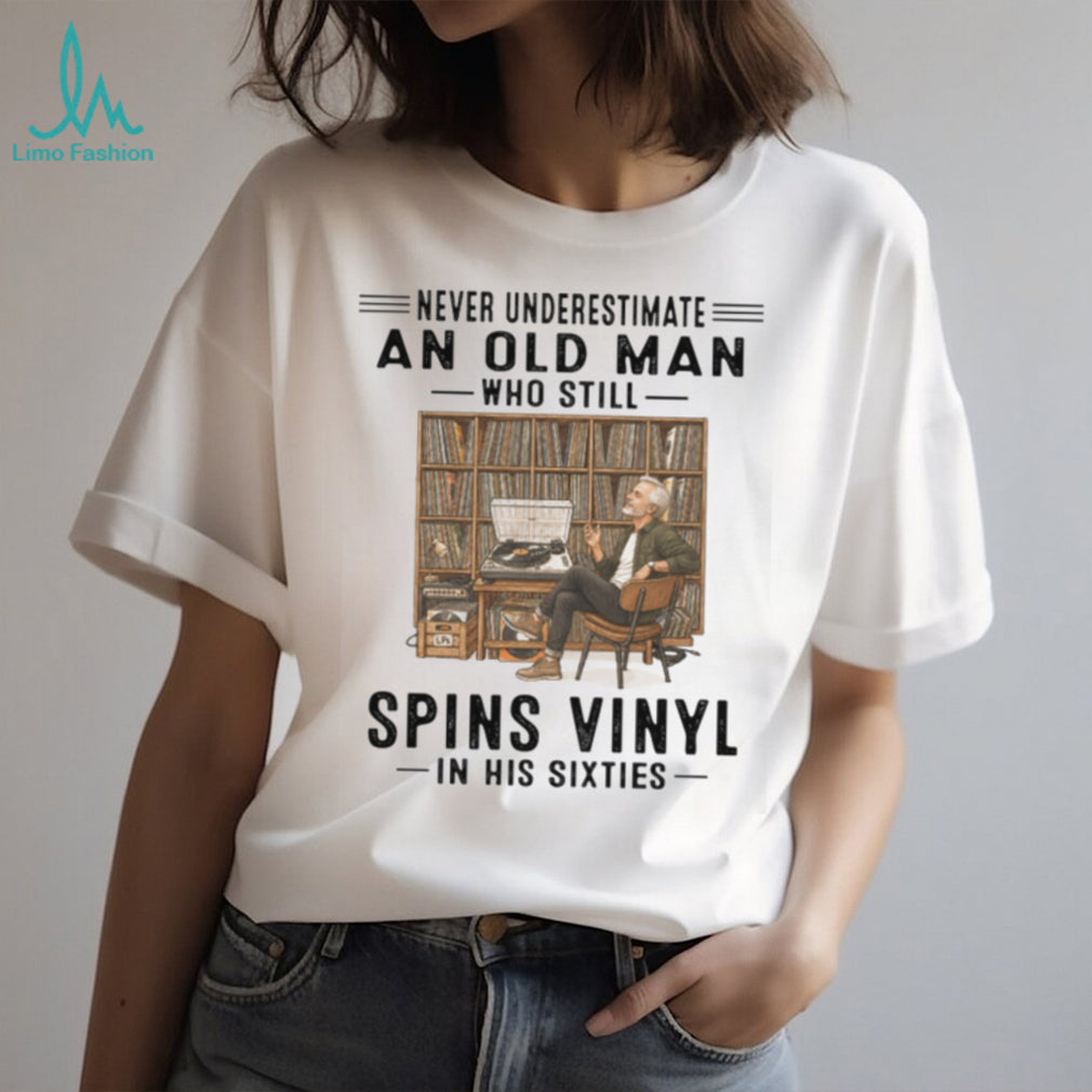 Vinyl Record Collector Audio Turntable Vintage Style Sixties Men Music Shirt