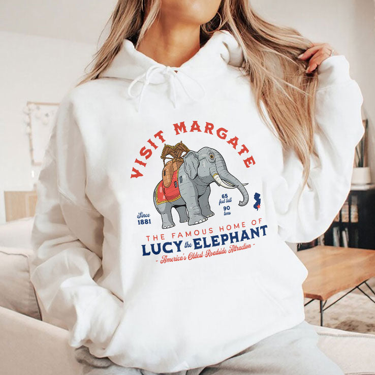 Visit Margate Since 1881 The Famous Home Of Lucy The Elephant America’s Oldest Roadside Attraction 65 Feet Tall 90 Tons T Shirt
