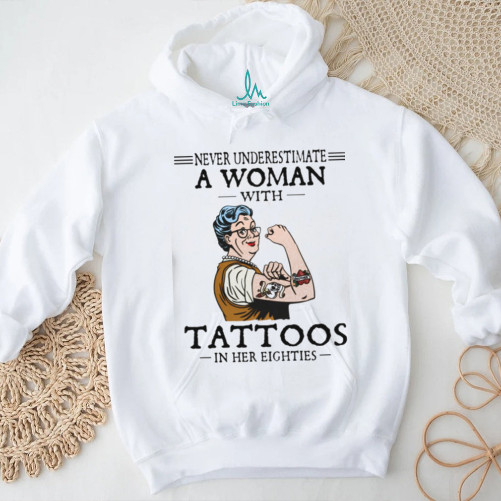Woman Tattoos Eighties Strong Grandmother Gift Shirt