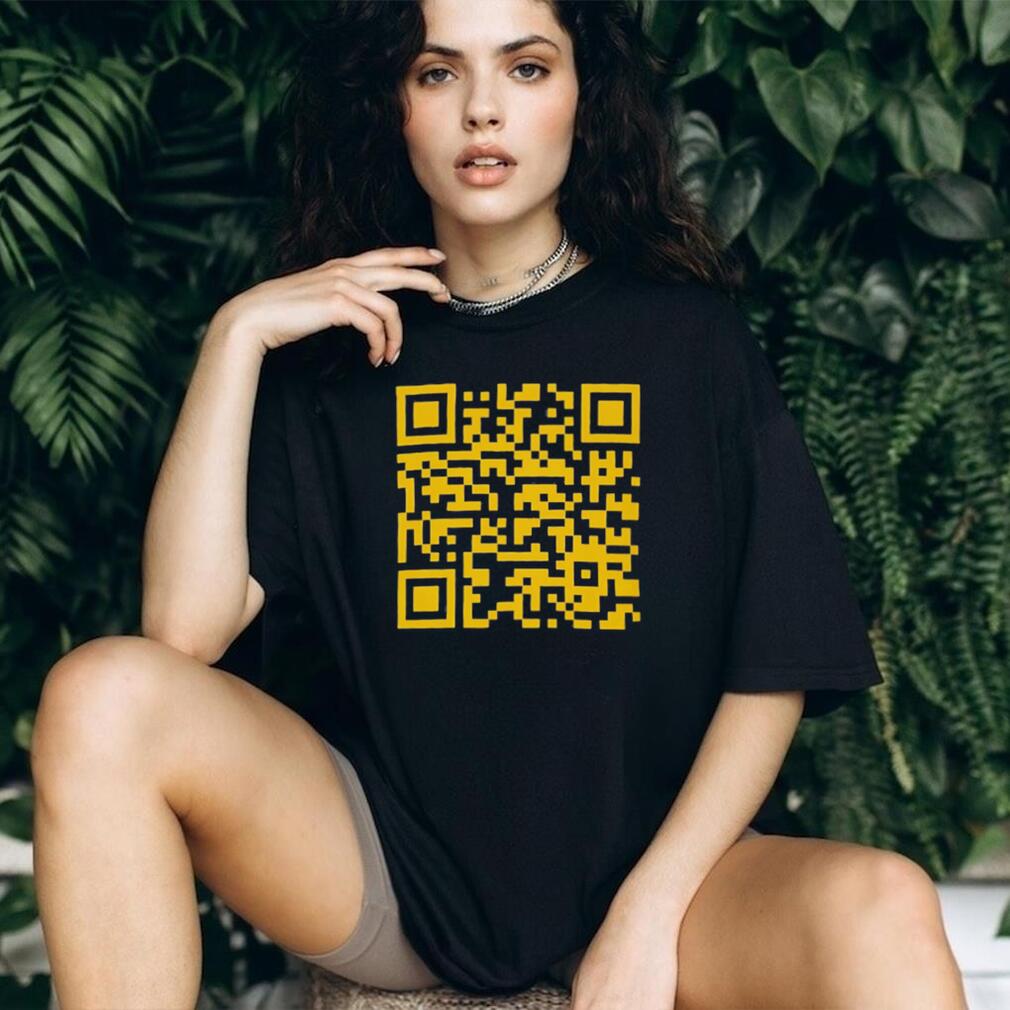 Yellow QR Code Scannable Mystery Graphic T Shirt