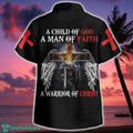 A Child Of God A Man Of Faith A Warrior Of Christ Jesus Hawaiian Shirt Botton Beach Shirt
