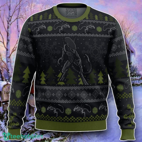 A Christmas Bug Hunt Xenomorph Ugly Christmas 3D Sweater Style Gift