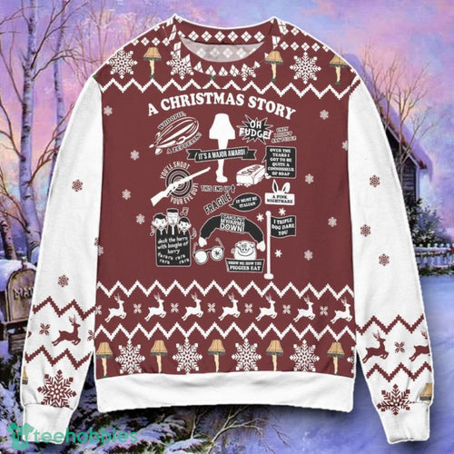A Christmas Story Zeppelin Leg Lamp Pink Nightmare Ugly Christmas 3D Sweater Style Gift