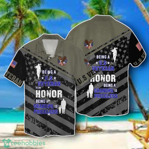 A Veteran Is An Honor Being A Grandpa Is Priceless Hawaiian Shirt Style Gift