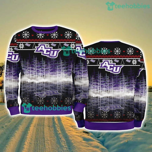 Abilene Christian Wildcats NCAA Pine Christmas Ugly Sweater New Style Best Gift For Fans
