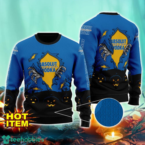 Absolut Vodka Scary Night Halloween Hand Pull Out Halloween 3D Sweater For Men and Women