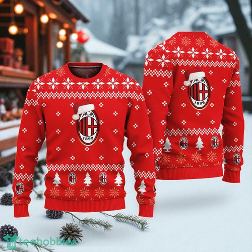 Ac-Milan F.C National Football Custom Name And Number Ugly Sweater Christmas