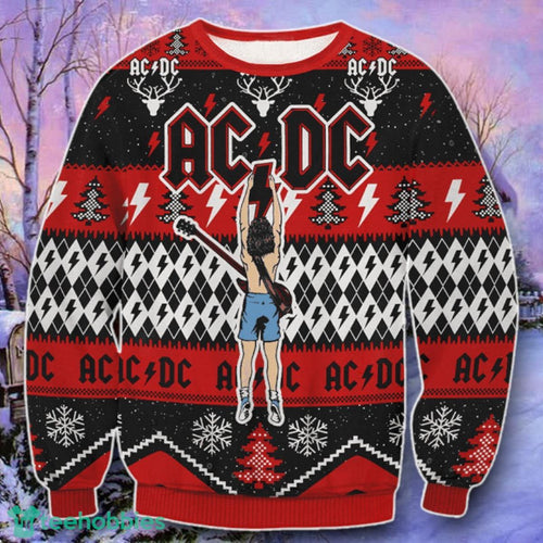 ACDC Angus Young Hold Lightning Ugly Christmas 3D Sweater Style Gift