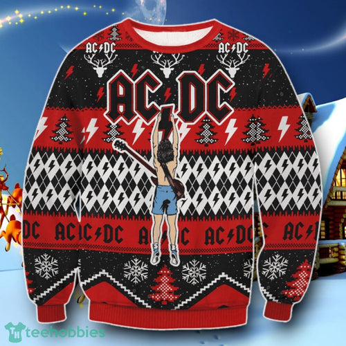 ACDC Angus Young Hold Lightning Ugly Christmas Ugly Sweater Special Gift