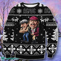 ACDC Brian Johnson Angus Young Black Ugly Christmas 3D Sweater Style Gift