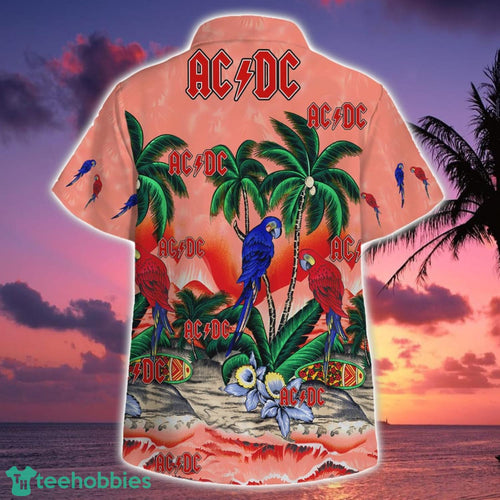 Acdc Tropical Parrot Summer Beach Hawaiian Shirt Botton Beach Shirt