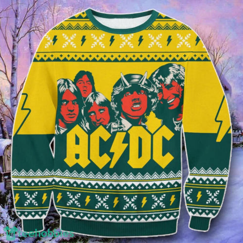 ACDC Yellow Ugly Christmas 3D Sweater Style Gift